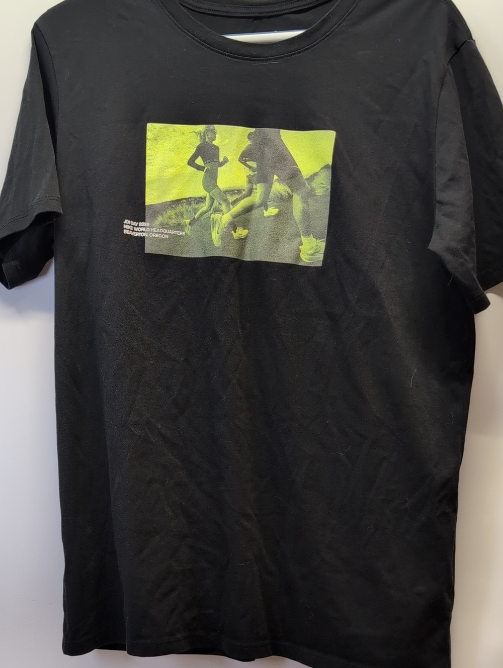 Nike Black Short Sleeve Tee with Neon Yellow Graphic